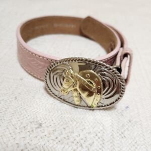 Nocona Pink and Gold Ornate Belt